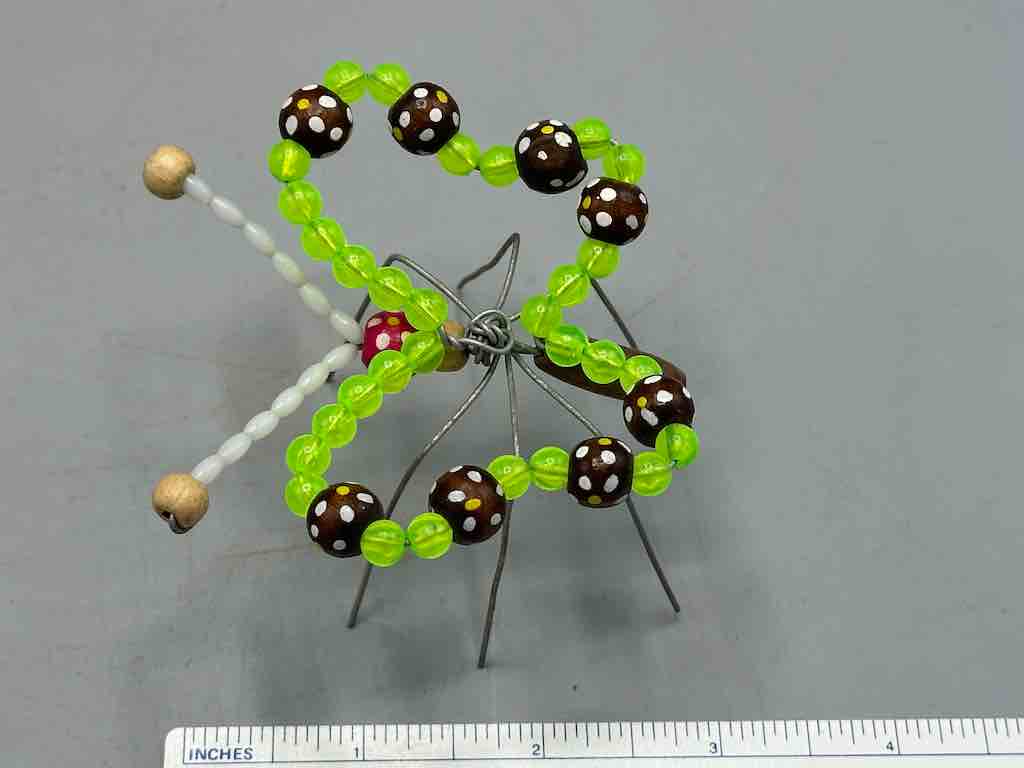 Beaded Wire Decor African Small Green Butterfly Insect