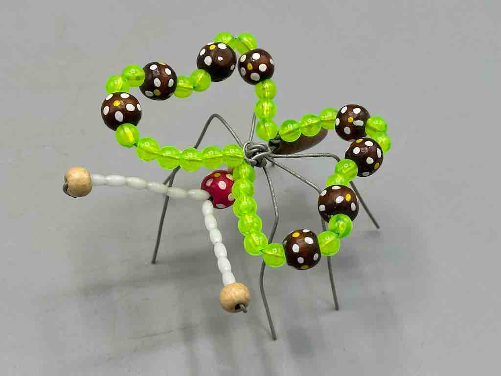 Beaded Wire Decor African Small Green Butterfly Insect