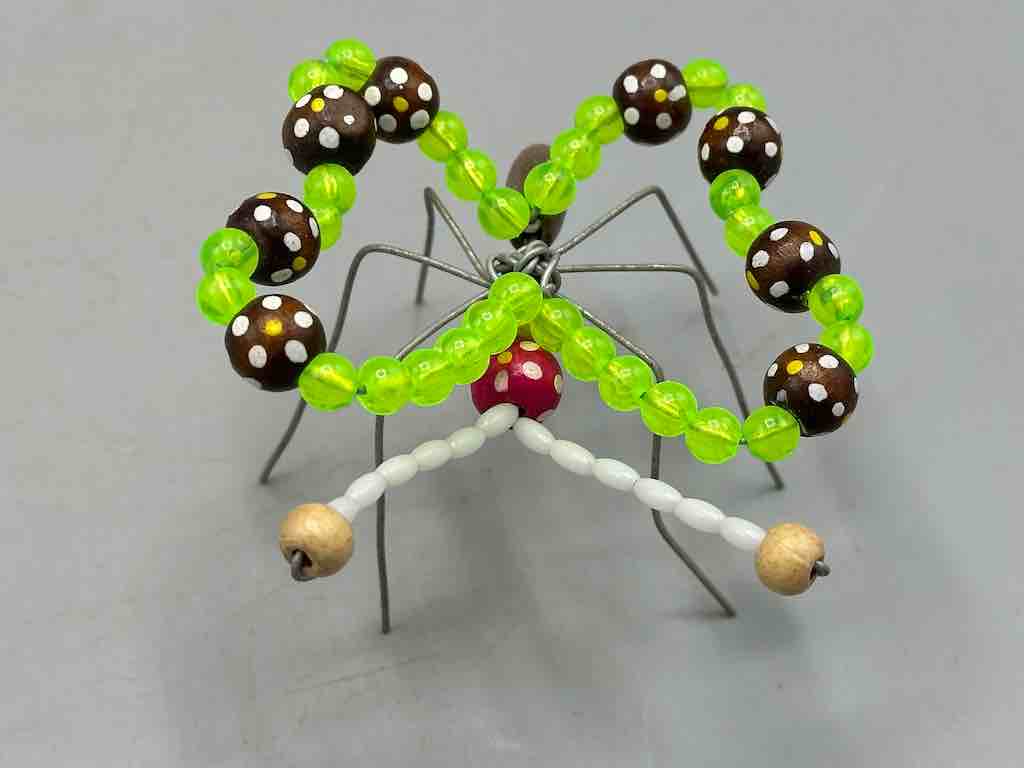 Beaded Wire Decor African Small Green Butterfly Insect