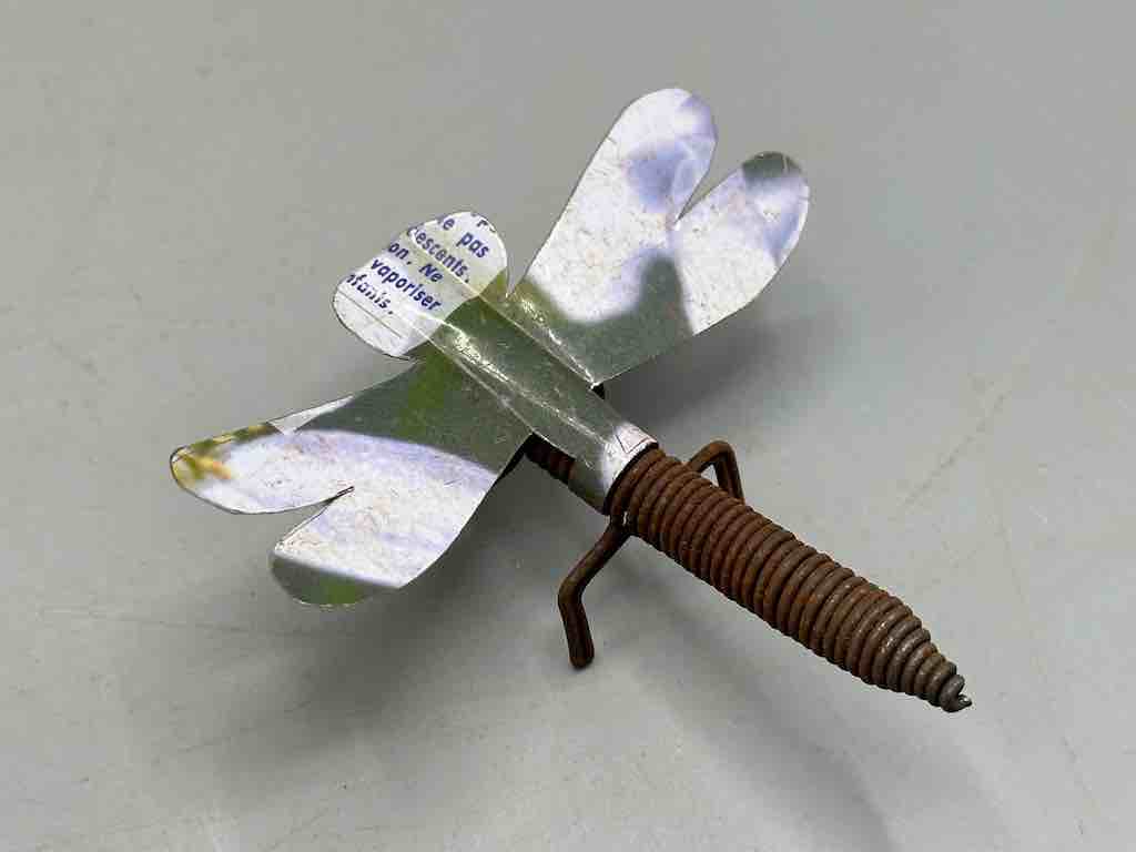 Recycled Metal Coiled Wire Decor African Dragonfly Insect