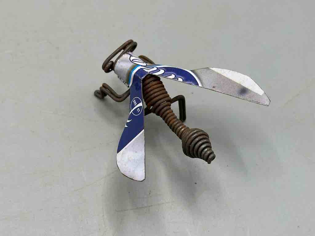 Recycled Metal Coiled Wire Decor African Wasp Insect