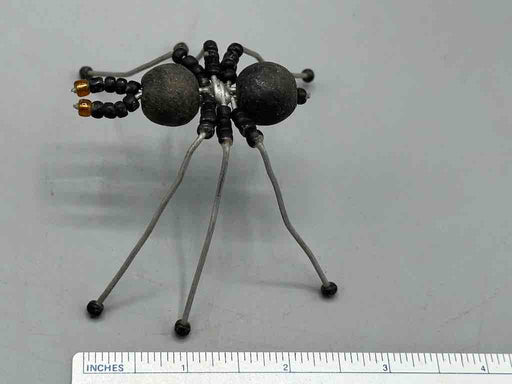 African Double Powderglass Bead Wire Decor 6-Leg Spider Insect Sculpture