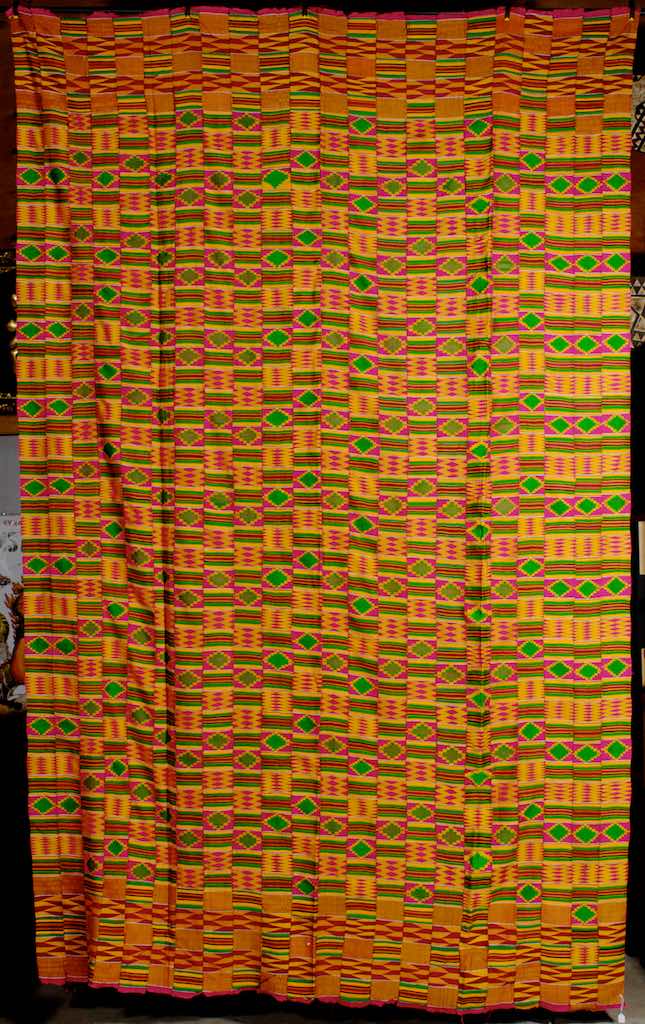 African Pink Kente Cloth Design Natural 100% Cotton T-Shirt