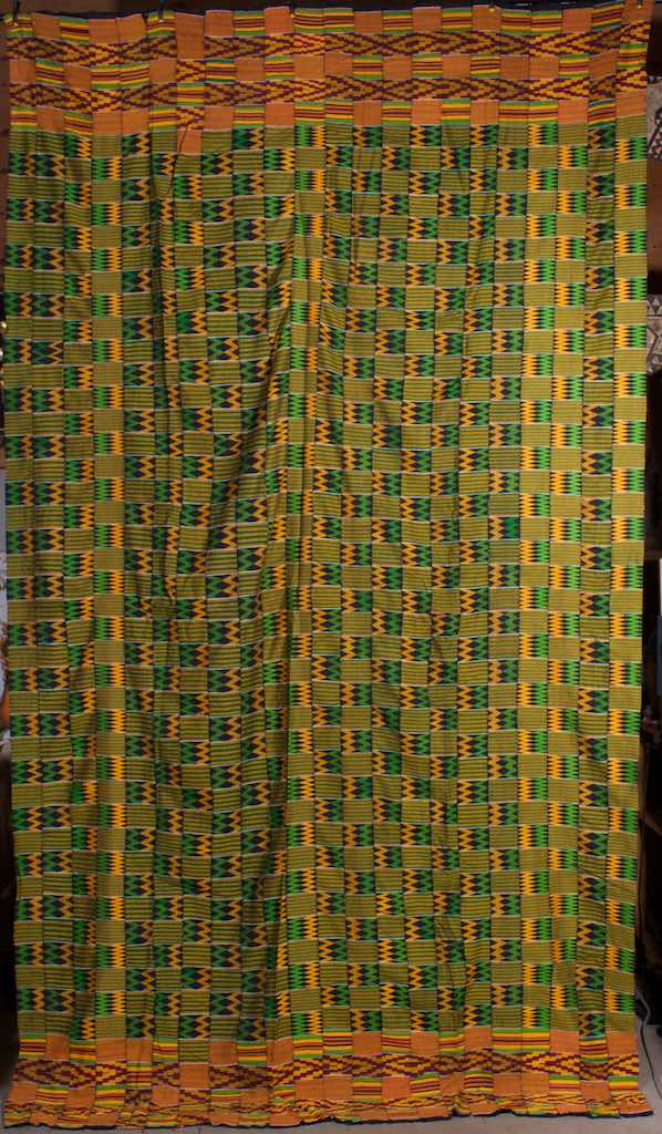 African Green Kente Cloth Design Natural 100% Cotton T-Shirt