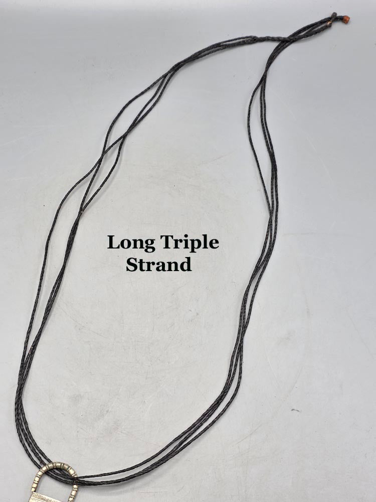 Tuareg InGall Coin Silver & Glass Pendant Leather Necklace/Choker  - Niger