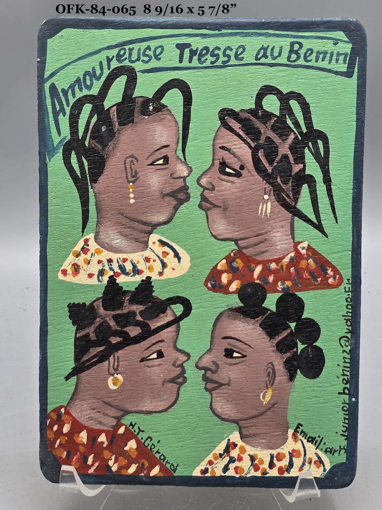 Original Small Beauty Salon Sign Painting on Wood from Benin