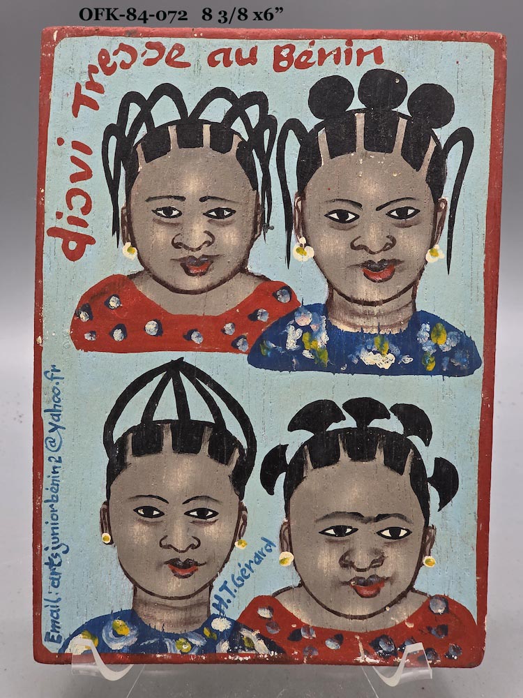 Original Small Beauty Salon Sign Painting on Wood from Benin