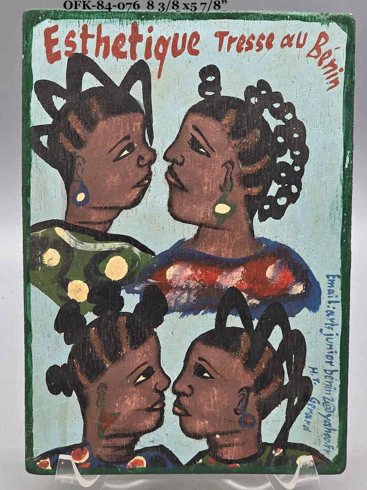 Original Small Beauty Salon Sign Painting on Wood from Benin