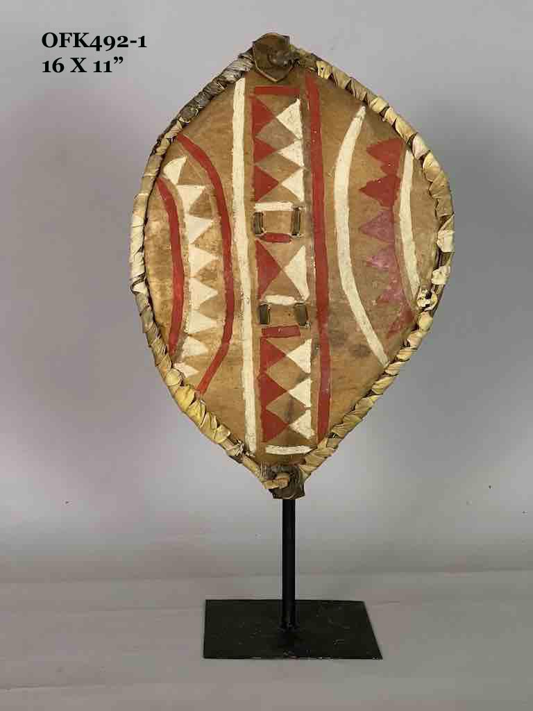 Maasai Shield Distressed, on Stand - Kenya