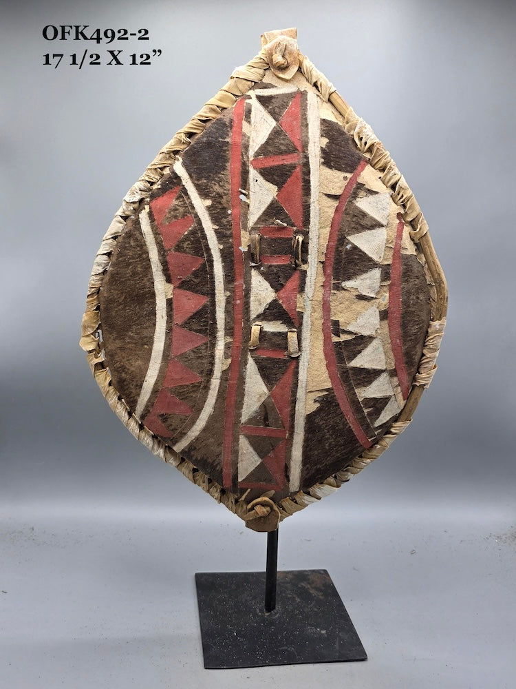 Maasai Shield Distressed, on Stand - Kenya