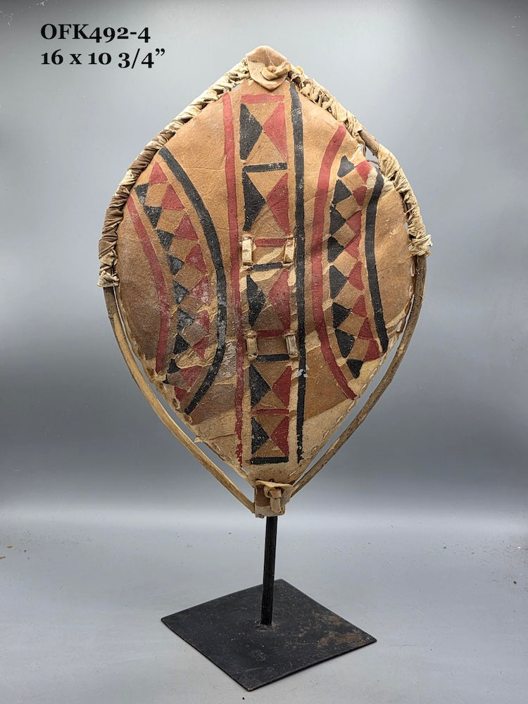 Maasai Shield Distressed, on Stand - Kenya