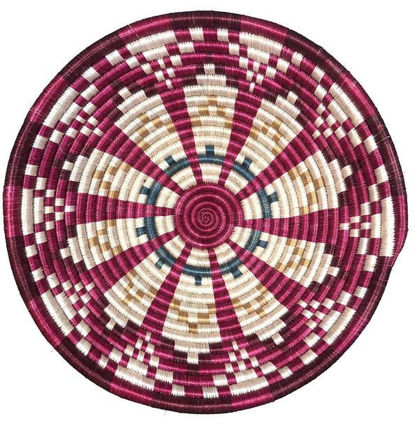 Table Basket | Coil Basket | Wall Basket | Wall Art | Fruit Bowl | Decor Basket | Patterned Handwoven African Sisal Basket | Small ~12"