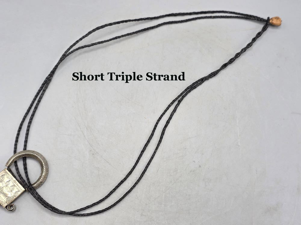 Tuareg InGall Coin Silver & Glass Pendant Leather Necklace/Choker  - Niger