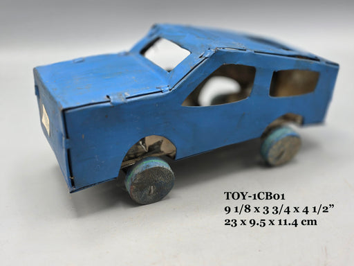 African Recycled Metal Can Blue Painted Toy Car - Burkina Faso