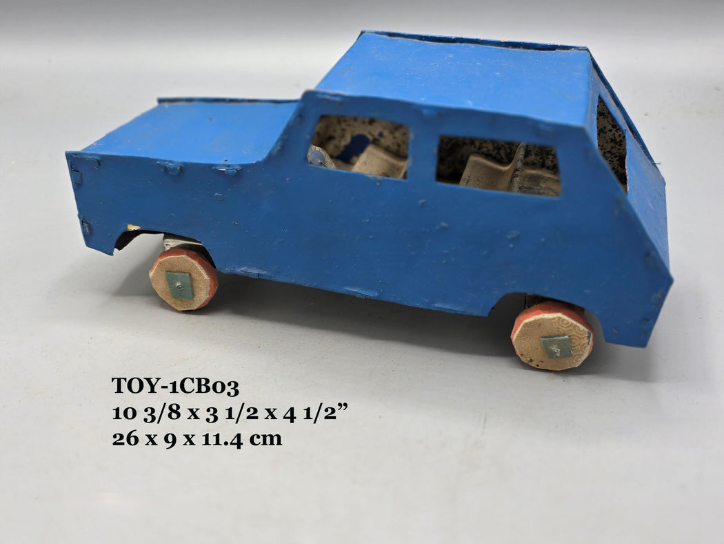 African Recycled Metal Can Blue Painted Toy Car - Burkina Faso