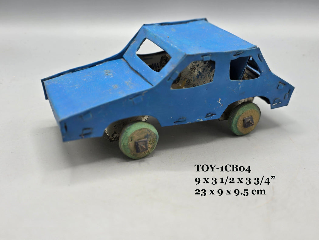 African Recycled Metal Can Blue Painted Toy Car - Burkina Faso