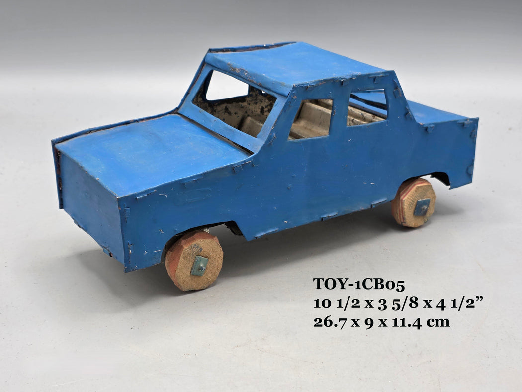 African Recycled Metal Can Blue Painted Toy Car - Burkina Faso