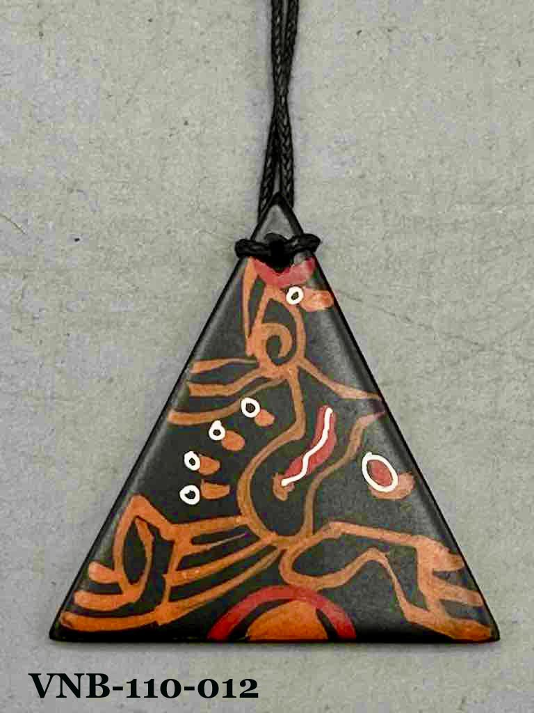 Lightweight Artist Hand-painted Square Pendant Necklace - Viet Nam