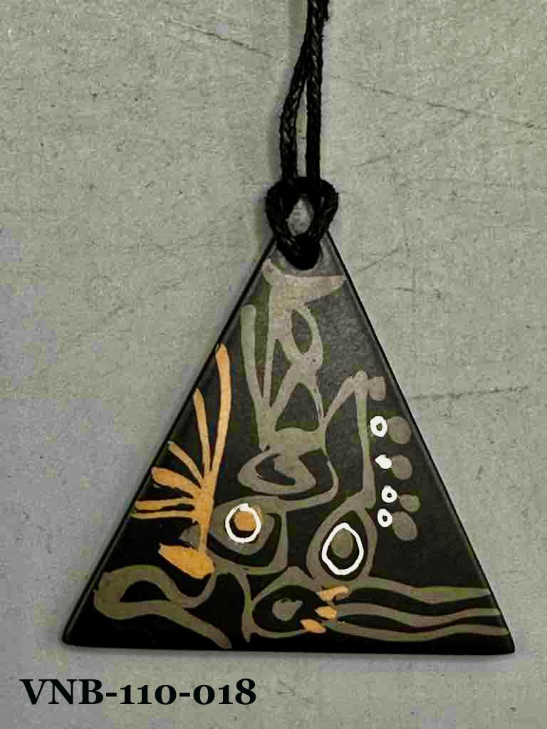 Lightweight Artist Hand-painted Square Pendant Necklace - Viet Nam