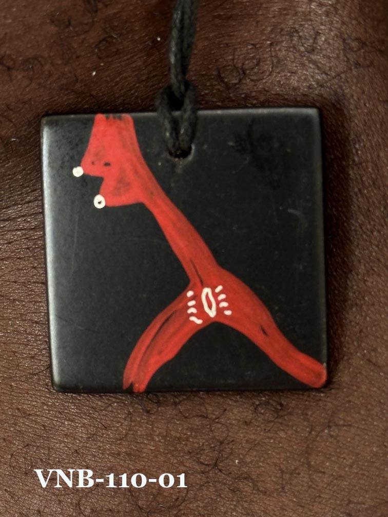 Lightweight Artist Hand-painted Square Pendant Necklace - Viet Nam