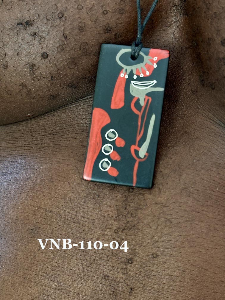 Lightweight Artist Hand-painted Square Pendant Necklace - Viet Nam