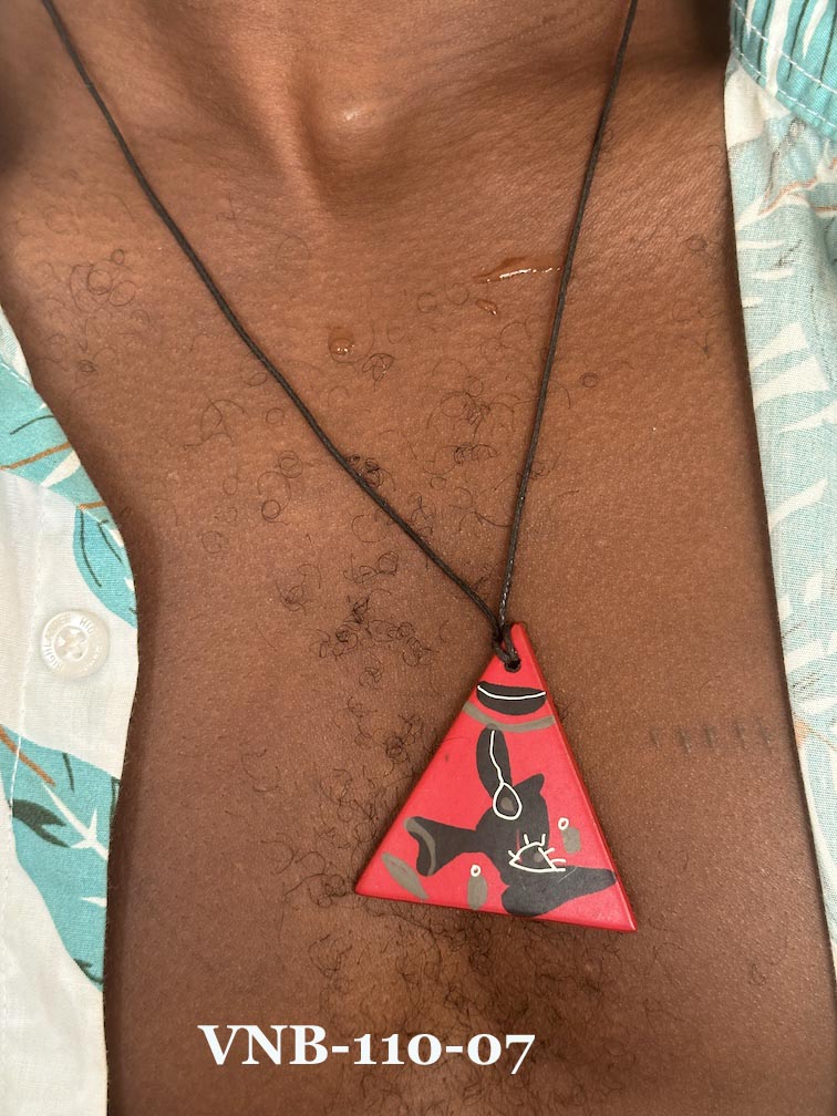 Lightweight Artist Hand-painted Square Pendant Necklace - Viet Nam