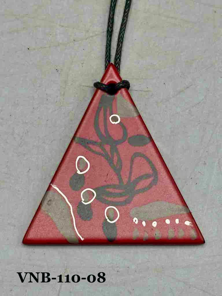 Lightweight Artist Hand-painted Square Pendant Necklace - Viet Nam