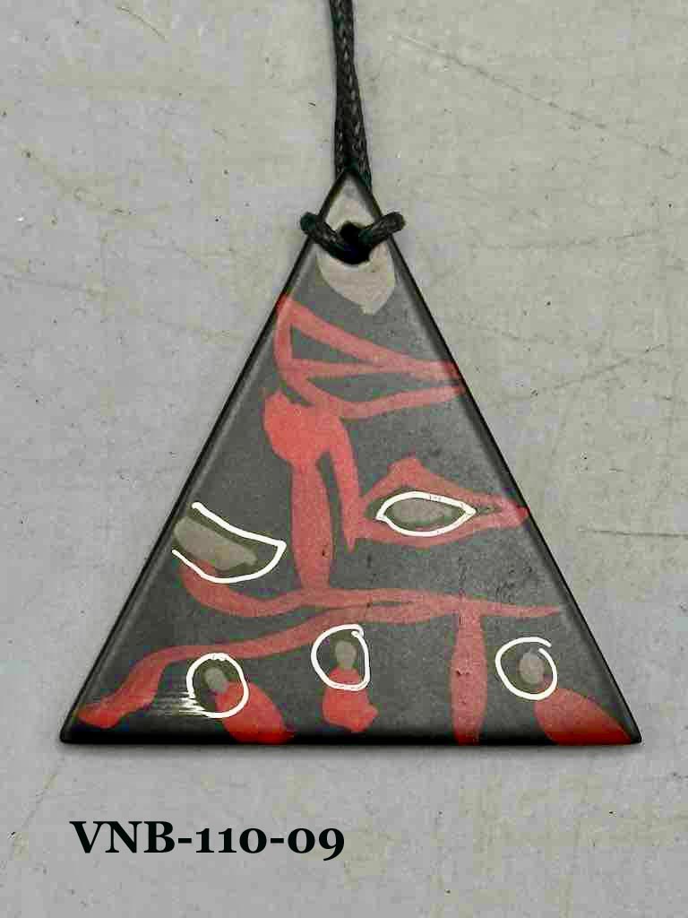 Lightweight Artist Hand-painted Square Pendant Necklace - Viet Nam