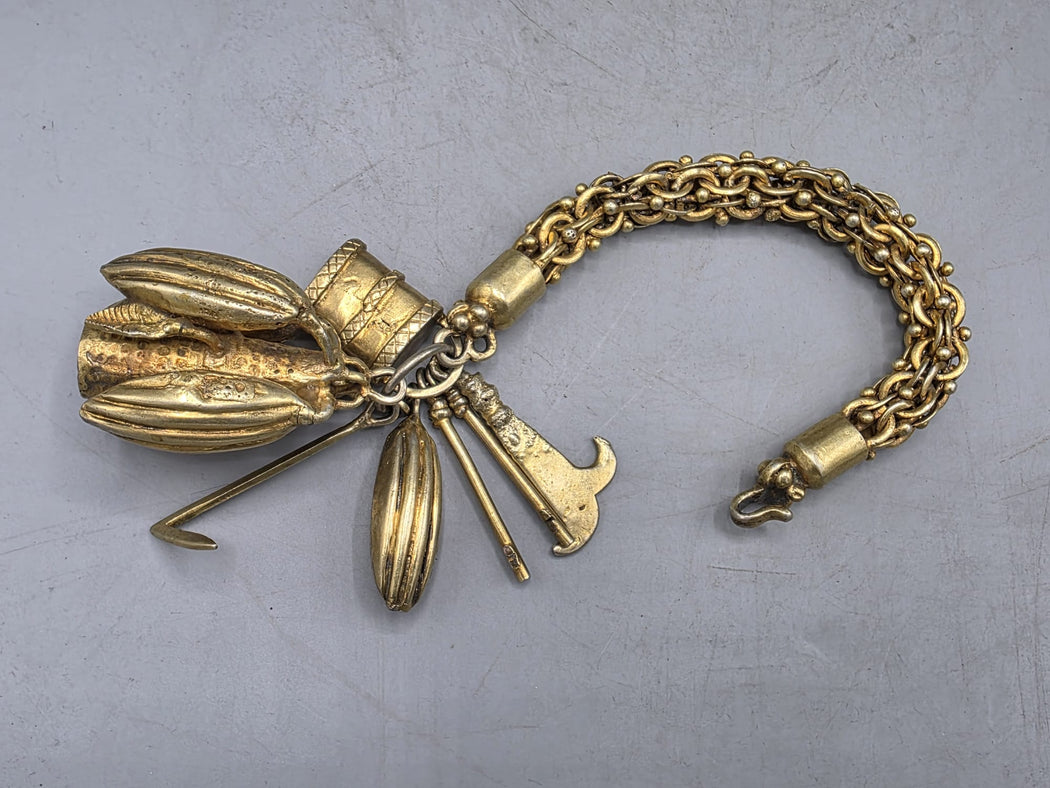 Ashanti Gold Royal Heavy Chain Bracelet with Cacao Pods & Tools