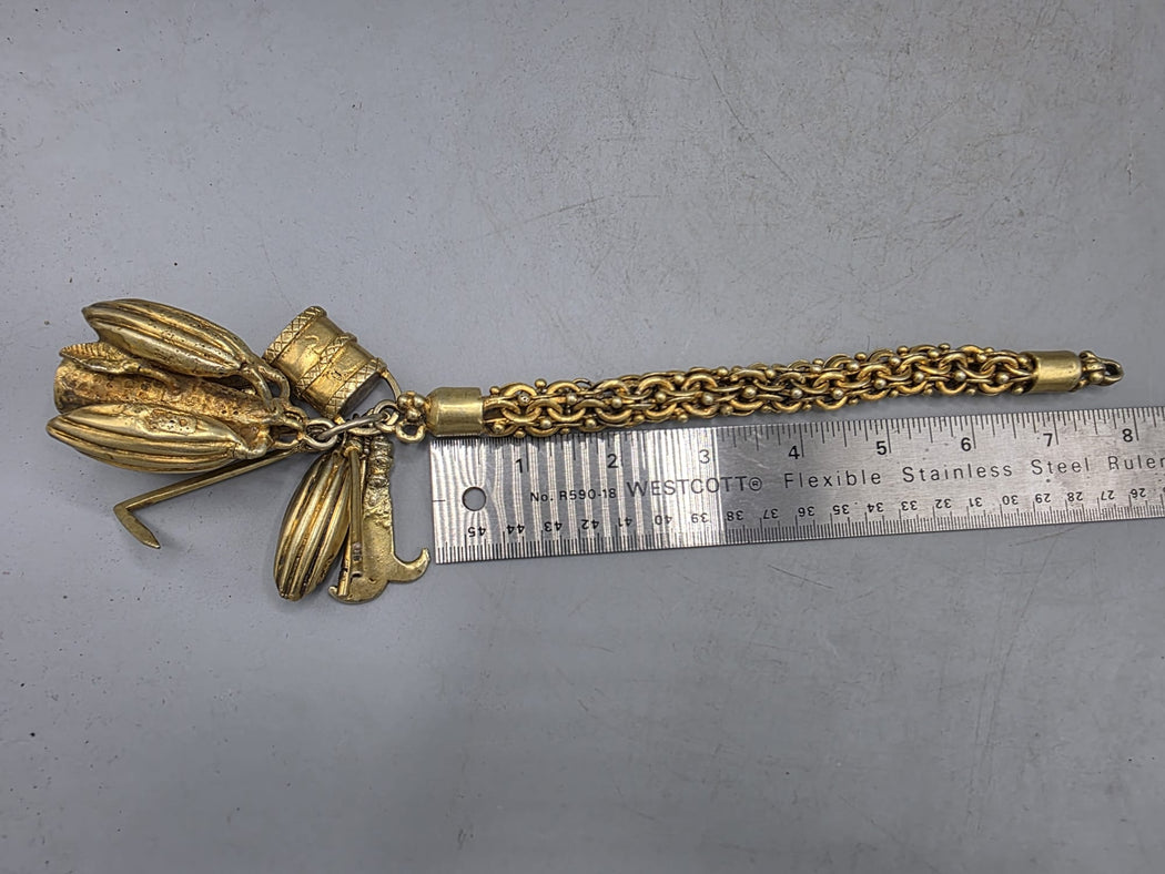 Ashanti Gold Royal Heavy Chain Bracelet with Cacao Pods & Tools