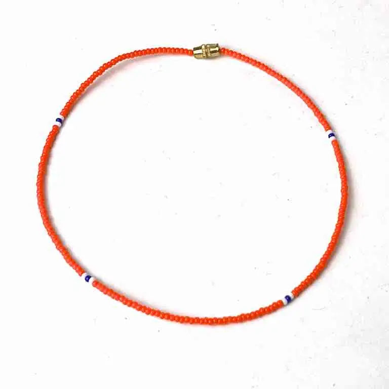 Single strand, single color tiny bead anklet