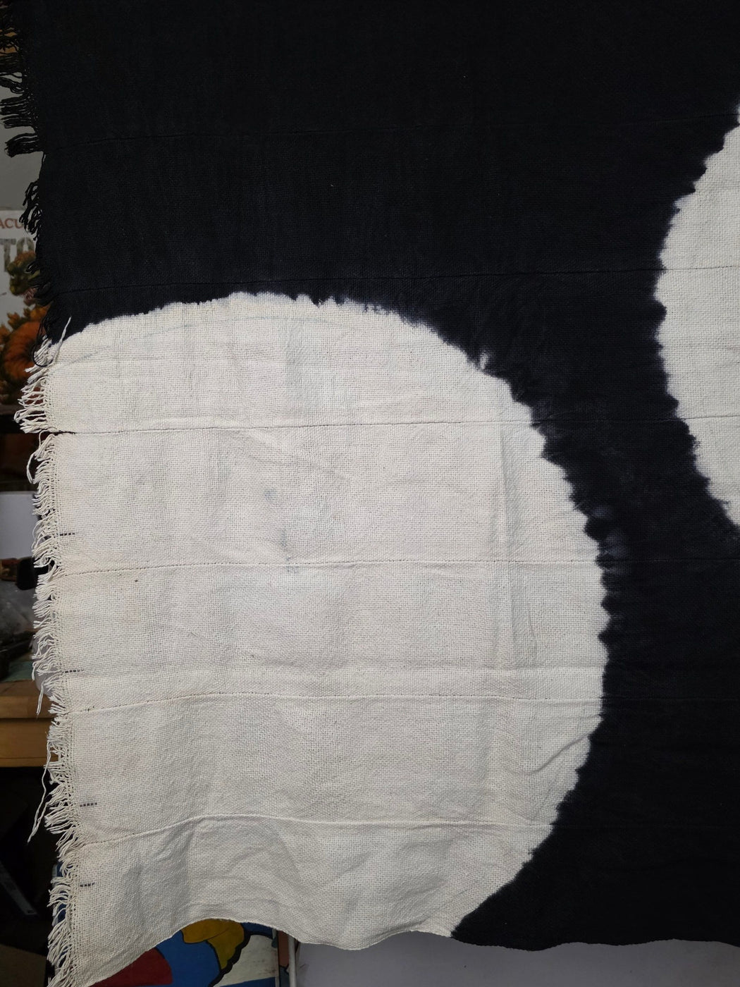 Tiv Nigerian Cotton Cloth with Moon-Like Circles | 68 x 41"