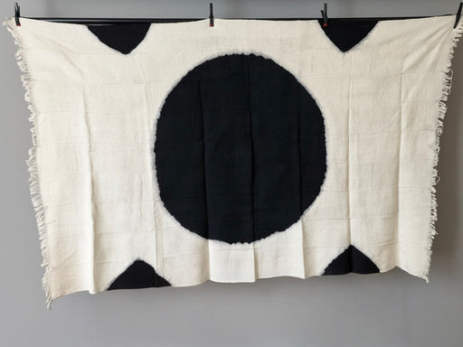 Tiv Nigerian Indigo Cotton Cloth with Resist-Dyed Motif | 68 x 41"
