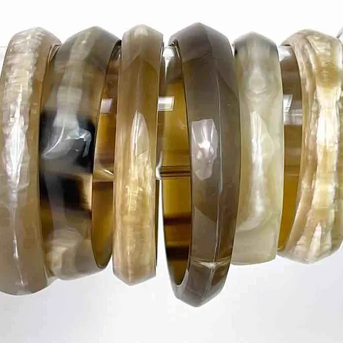 Irregular shape African cow horn bangle, assorted shades