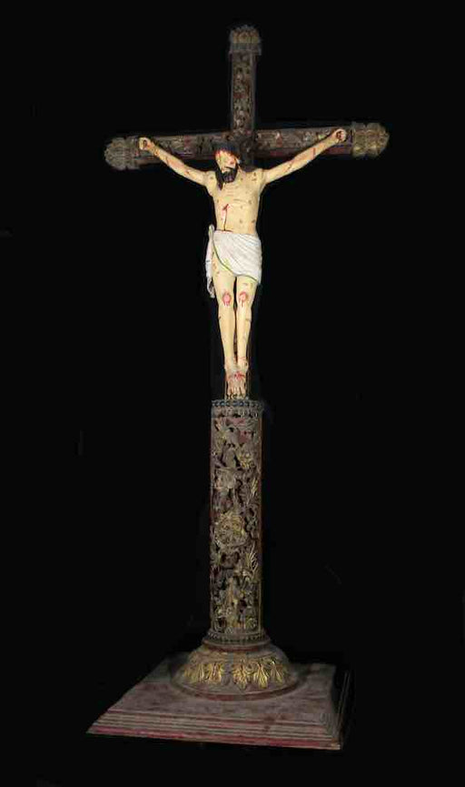 Almost Life-Size Antique French-Vietnamese Catholic Crucifix