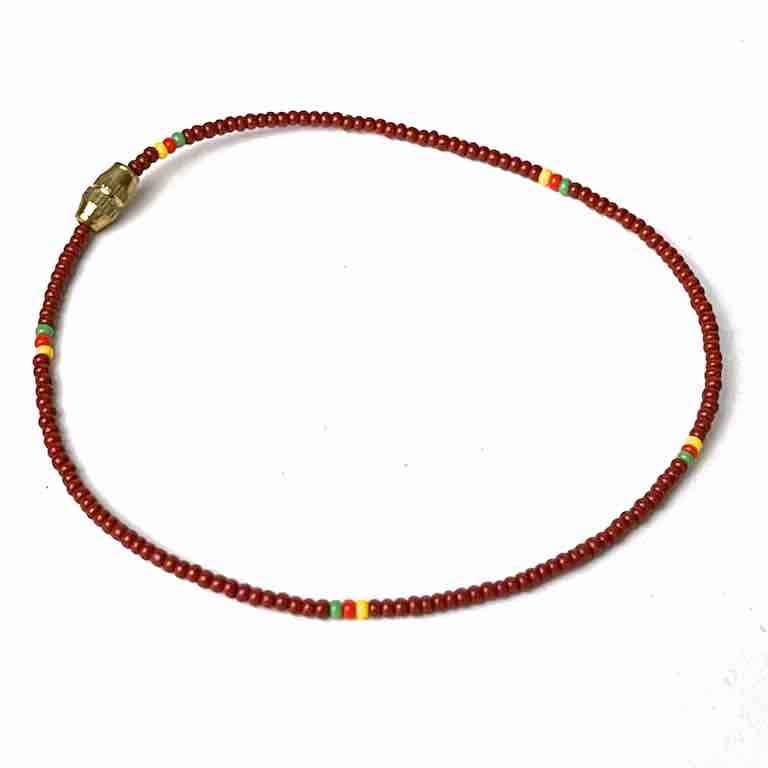 Single strand, single color tiny bead anklet