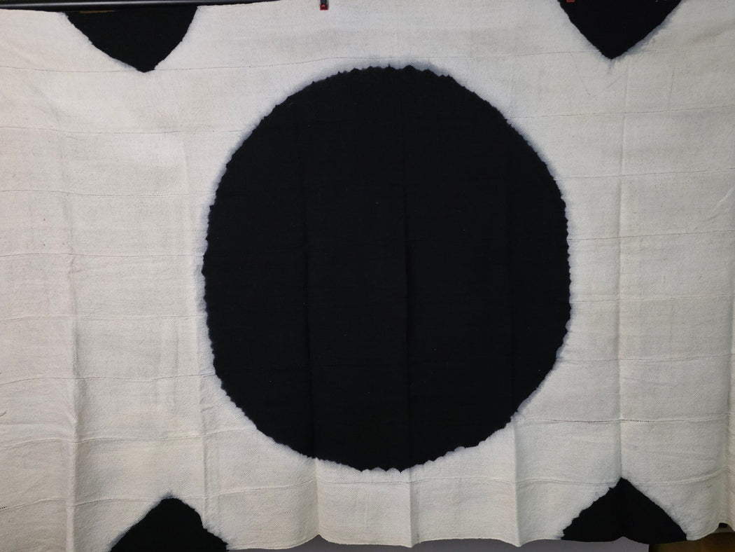 Tiv Nigerian Indigo Cotton Cloth with Resist-Dyed Motif | 68 x 41"