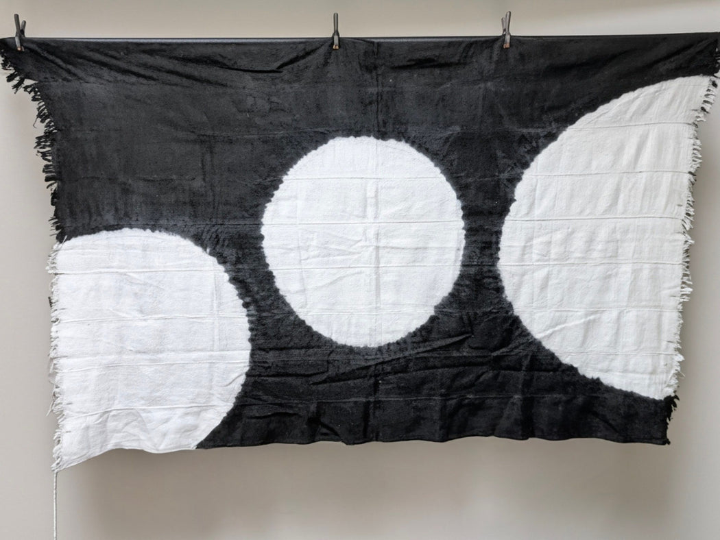Tiv Nigerian Cotton Cloth with Moon-Like Circles | 68 x 41"