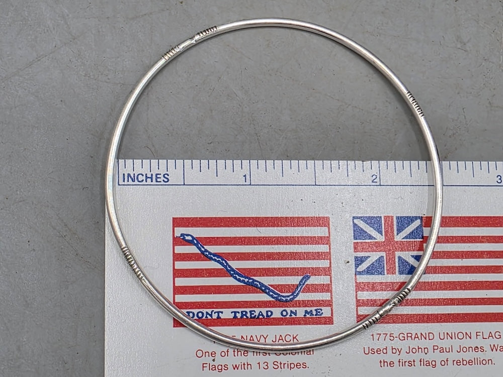 Traditional Handcrafted Tuareg Silver Bangle Bracelet  - Niger