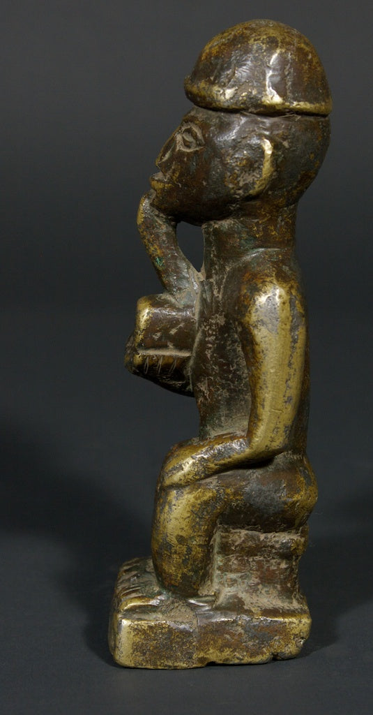 Old heavy brass man figure - Ivory Coast
