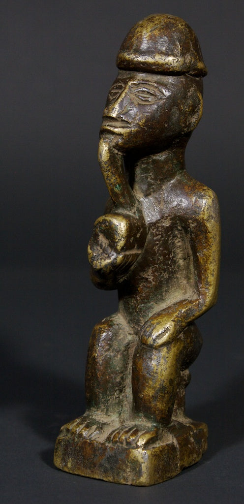 Old heavy brass man figure - Ivory Coast