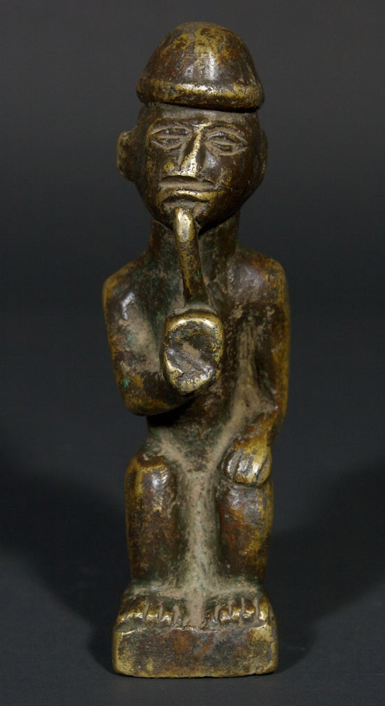 Old heavy brass man figure - Ivory Coast