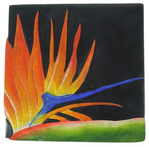 Bird of Paradise Flower - Square Soapstone Trinket Decor Box - 2 Colors