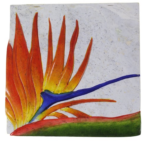 Bird of Paradise Flower - Square Soapstone Trinket Decor Box - 2 Colors