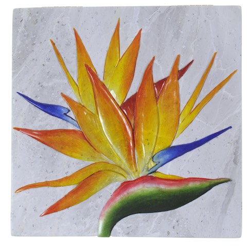 Bird of Paradise Flower - Square Soapstone Trinket Decor Box