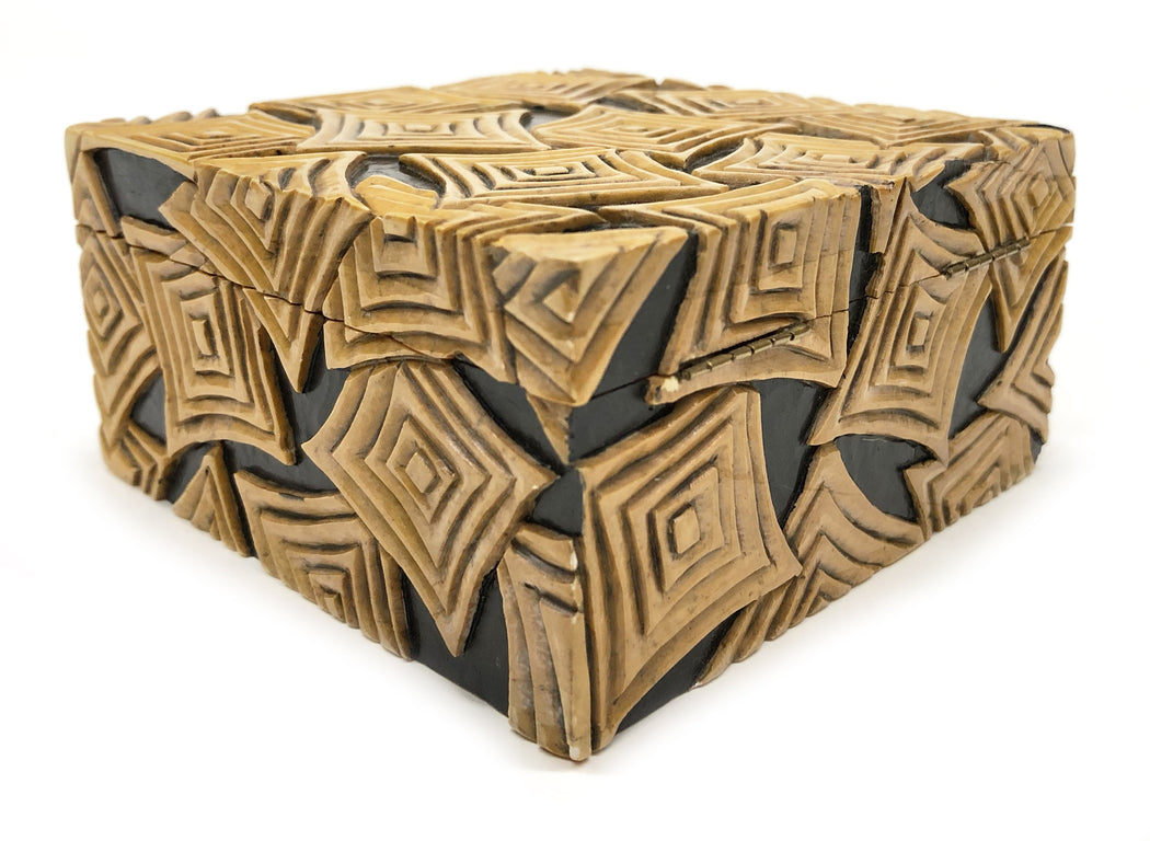 Multiple Square Design - Square Soapstone Trinket Decor Box