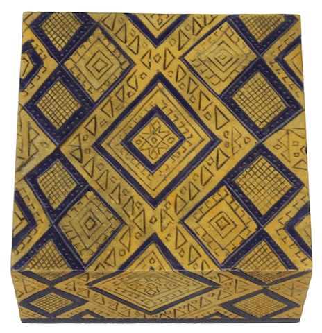 Indigo Textile Design - Square Soapstone Trinket Decor Box