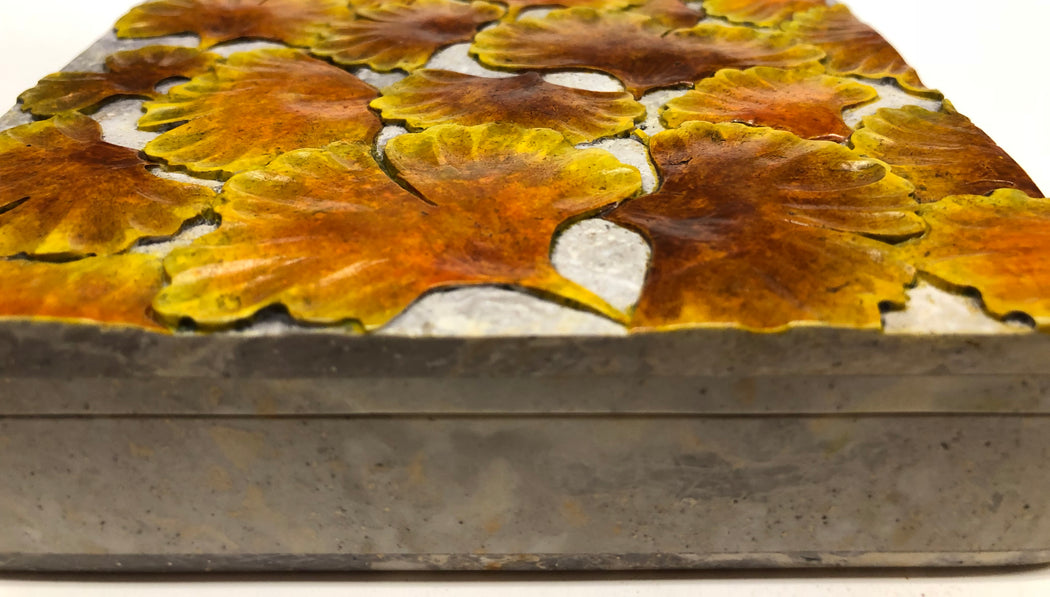 Ginkgo Leaves – Soapstone Trinket Decor Box - Niger Bend