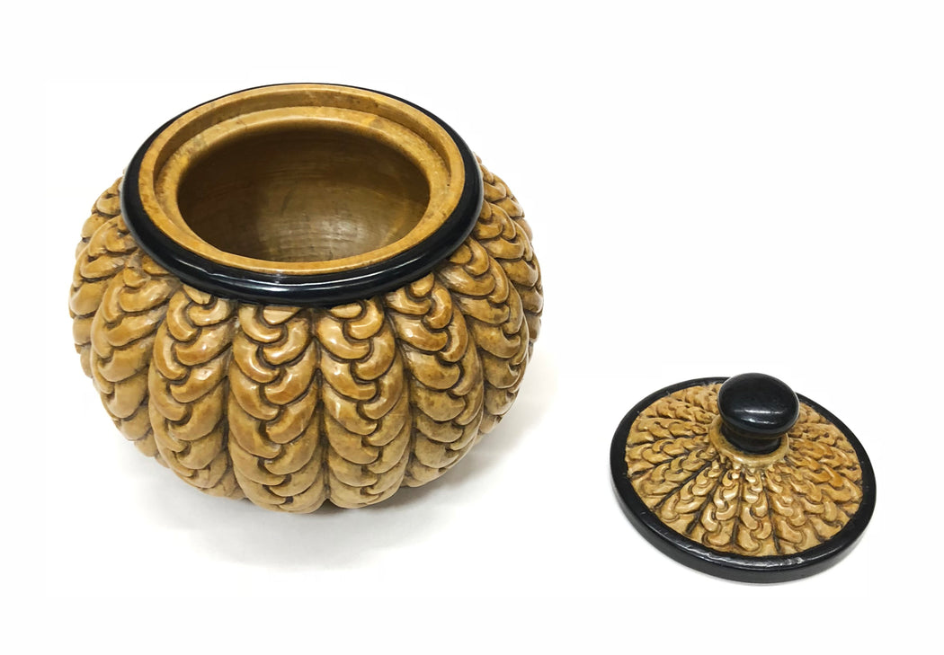 Braided Weave - Niger Bend Soapstone Trinket Decor Jar With Lid - Niger Bend