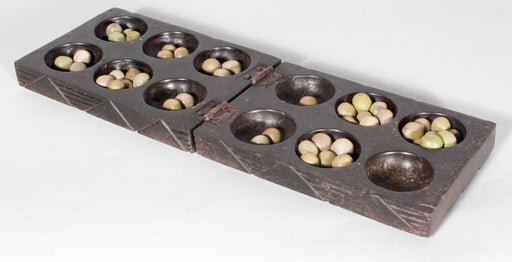 Rectangular portable wari game – dark color